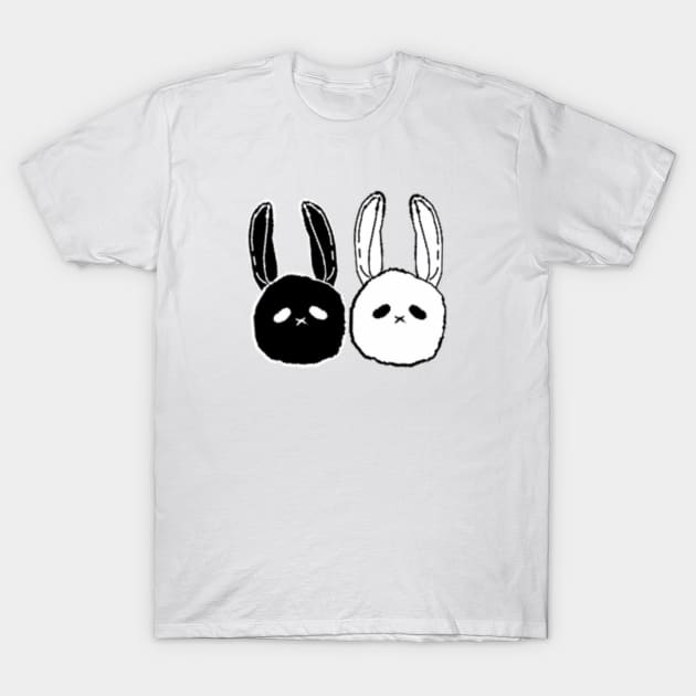 B&W Twin Buns T-Shirt by kukupi